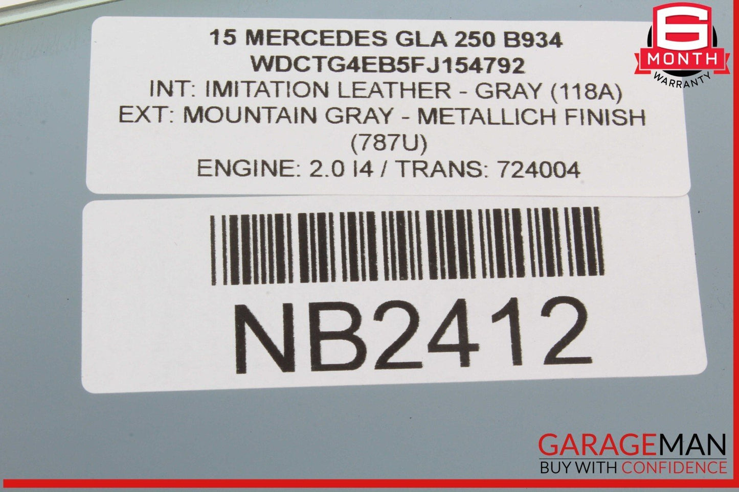 15-20 Mercedes X156 GLA250 GLA45 AMG Front Left Side Door Window Glass OEM