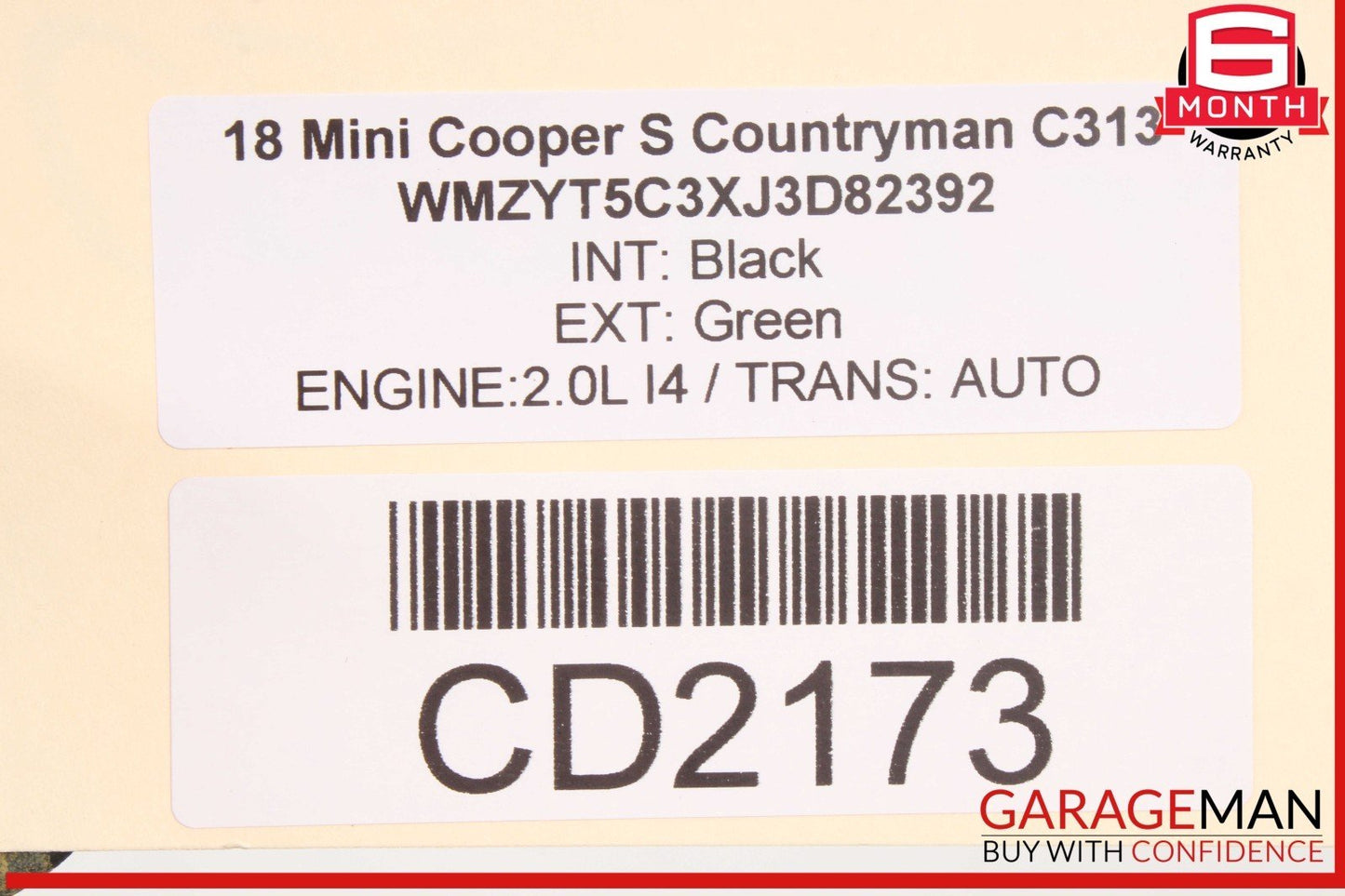17-24 Mini Cooper Countryman Front Right Side Complete Seat Cushion Cover Assy