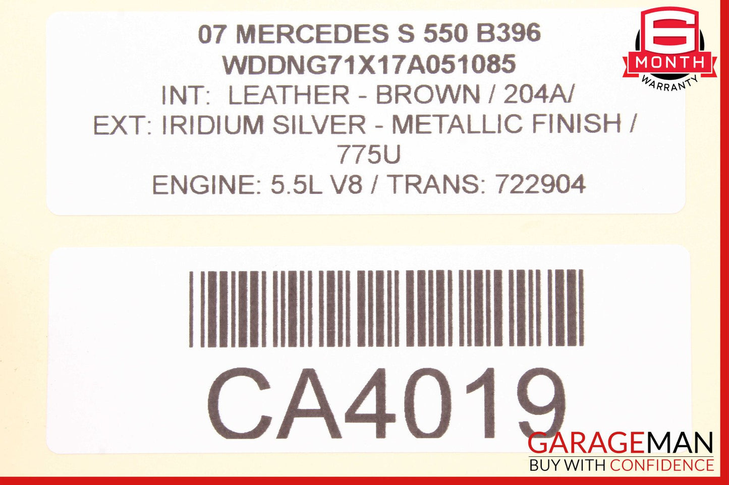 07-09 Mercedes W221 S550 Ash Tray Ashtray Lighter Trim 2216801552 OEM