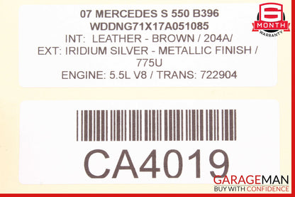 07-09 Mercedes W221 S550 Ash Tray Ashtray Lighter Trim 2216801552 OEM
