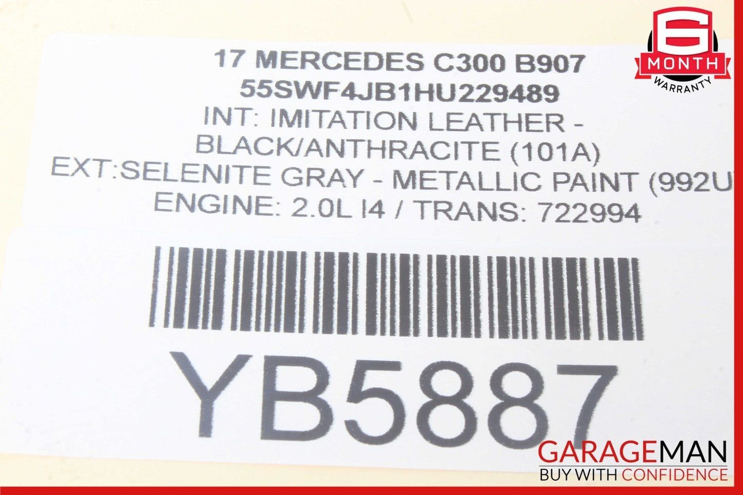 15-20 Mercedes W205 C300 C350e Rear Center Console AC Air Vent Trim OEM