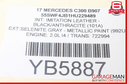 15-20 Mercedes W205 C300 C350e Rear Center Console AC Air Vent Trim OEM