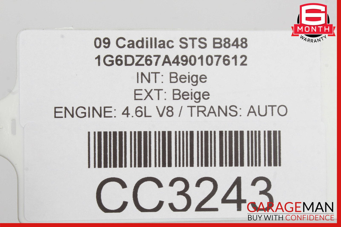 08-11 Cadillac STS Rear Bumper Cover Beige OEM