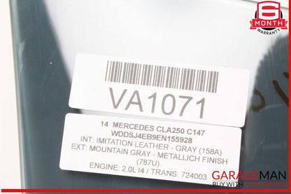 14-18 Mercedes W117 CLA250 Front Left Driver Side Door Window Glass OEM