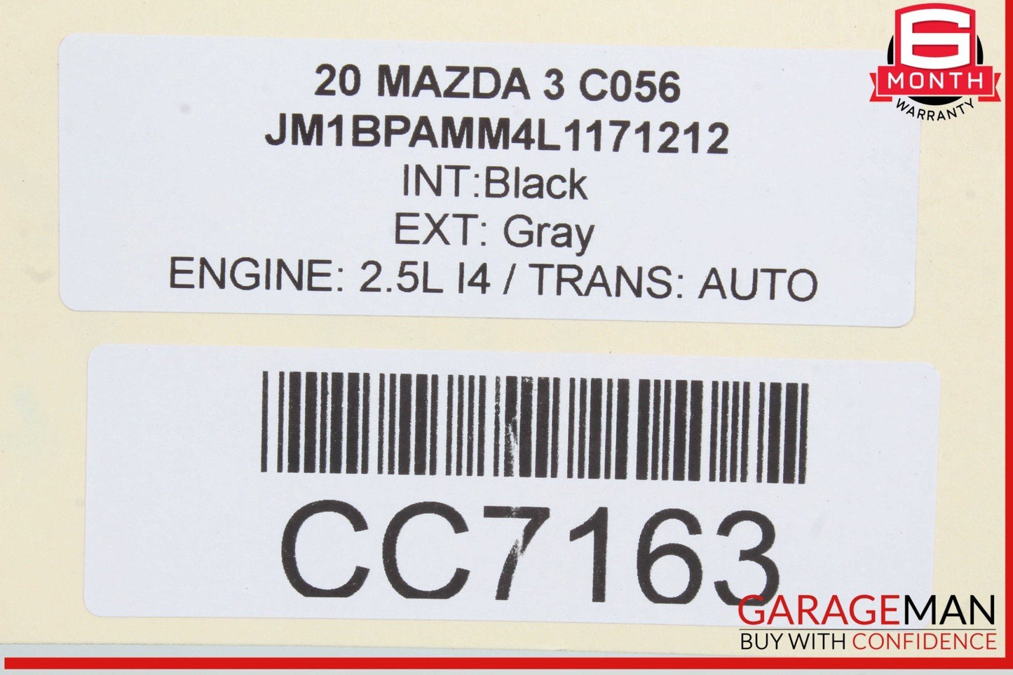 19-23 Mazda 3 FWD Rear Suspension Crossmember Subframe Axle Beam Assembly OEM