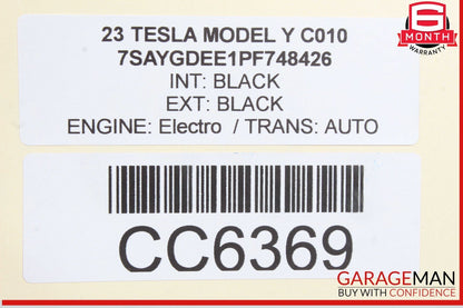 20-23 Tesla Model Y Rear Left Driver Side Seat Cushion w/ Frame Black OEM