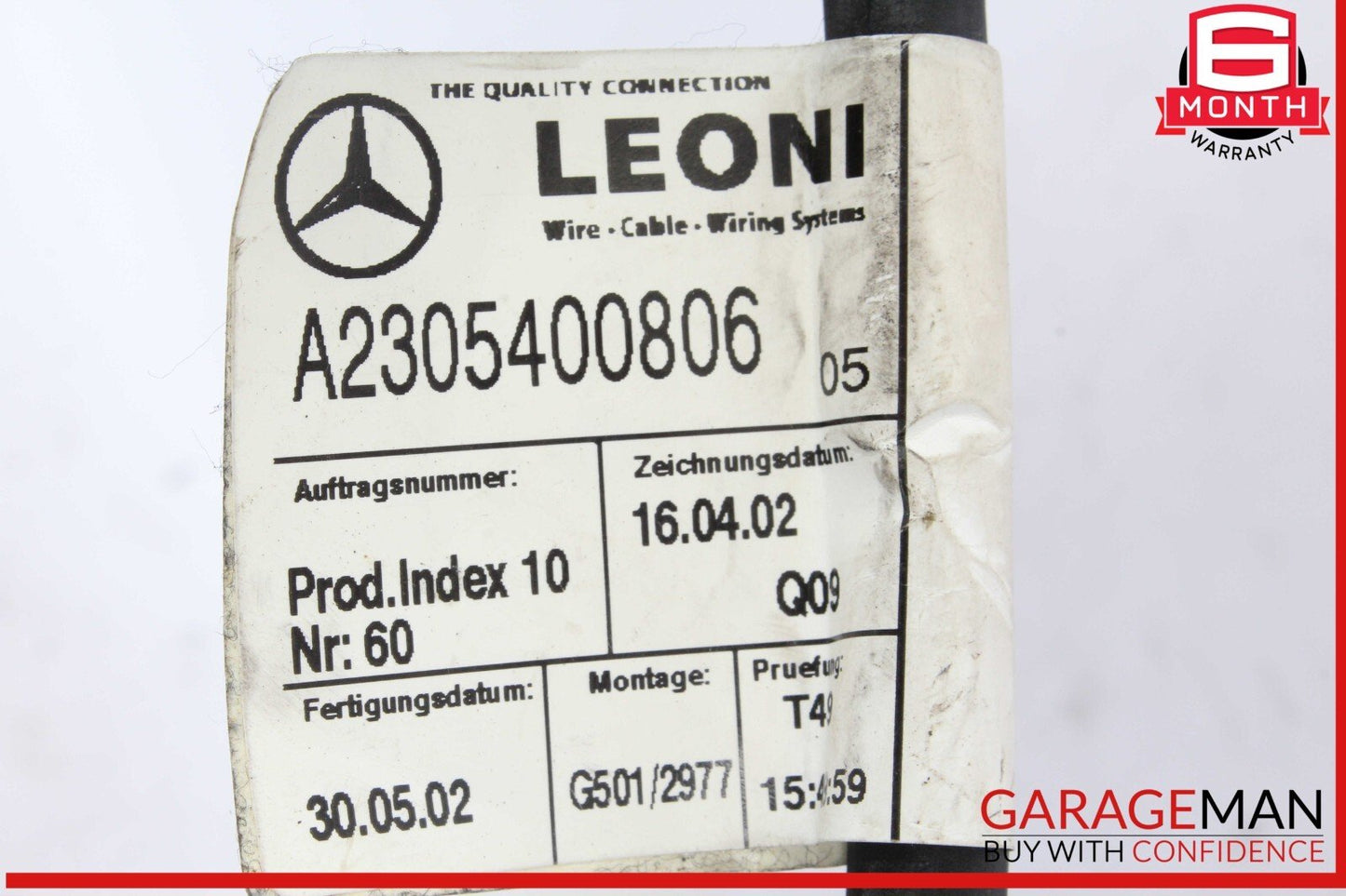 03-08 Mercedes R230 SL500 Frame Floor Wiring Wire Cable Harness 2305409806 OEM