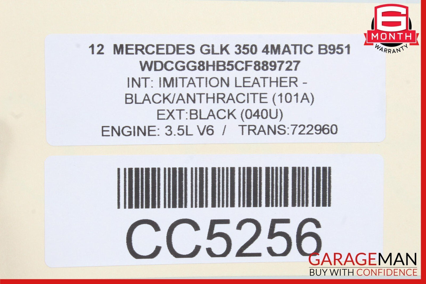 10-12 Mercedes X204 GLK350 3.5L M272 Engine Motor Block Assembly 144k