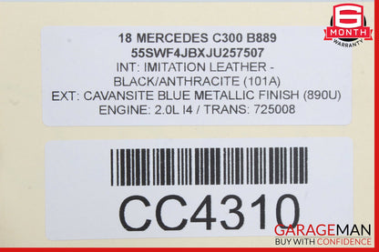 15-20 Mercedes W205 C300 Sedan Rear Right Exterior Door Shell Assembly