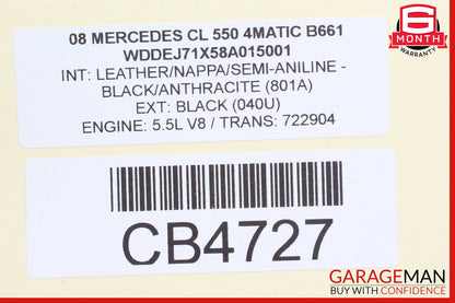 07-13 Mercedes W216 CL550 Front Right Side Under Seat Compartment Trim OEM