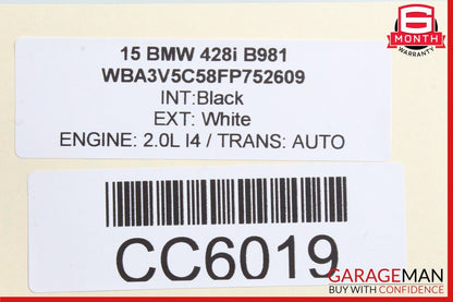 14-20 BMW 428i Front Right Passenger Side Interior Door Panel Cover Black OEM