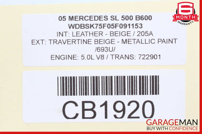 03-06 Mercedes R230 SL500 SL55 Front Right RWD Spindle Knuckle Hub Bearing