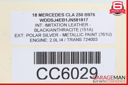 14-19 Mercedes W117 CLA250 Front Right Side Interior Door Trim Panel Black OEM