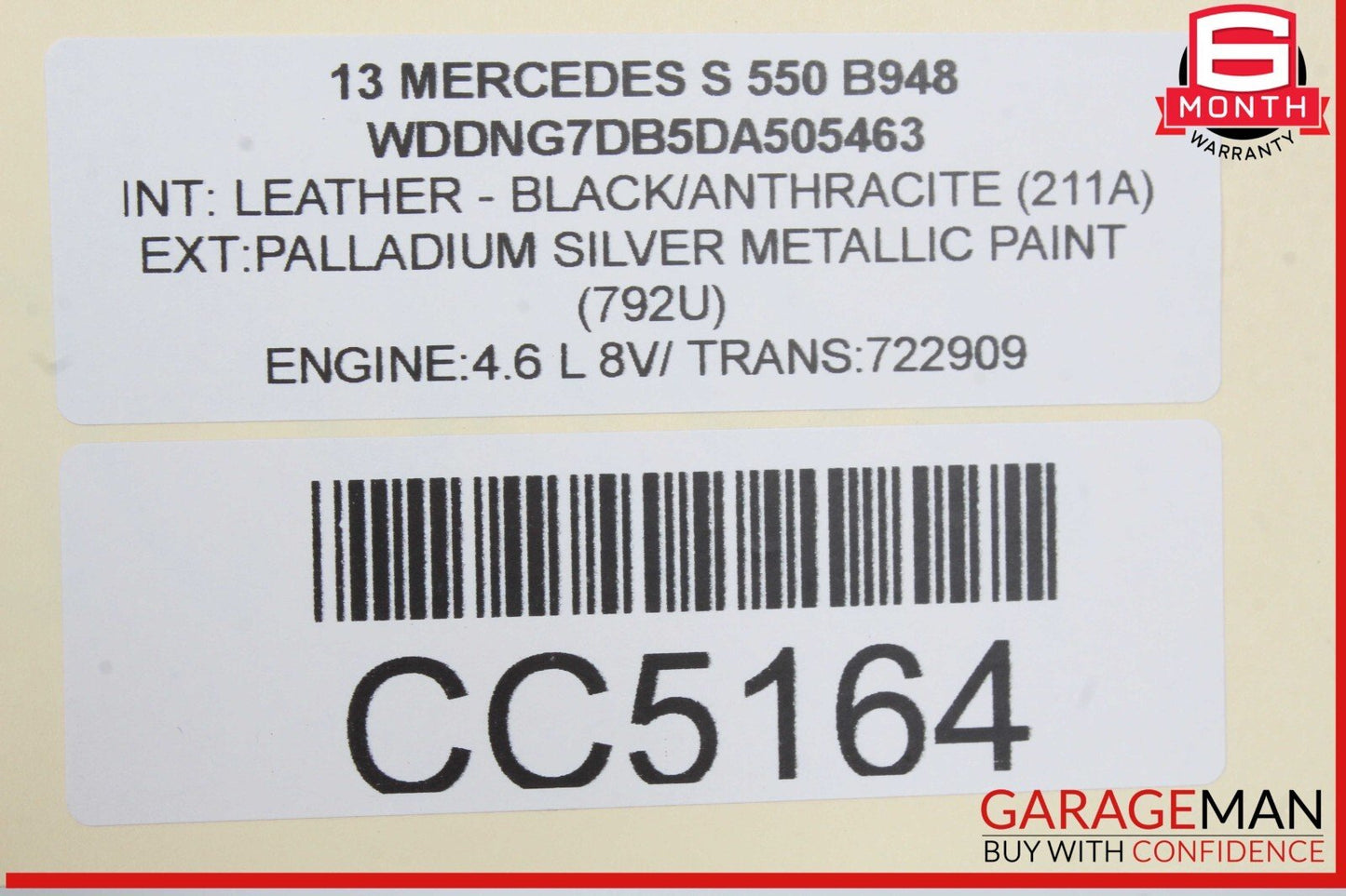 10-13 Mercedes W221 S550 S400 Front Right Seat Cushion Bottom Lower Black OEM