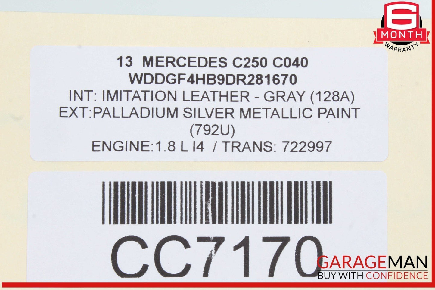 12-15 Mercedes W204 C250 7G Automatic Transmission Assembly 722.997 OEM 155k