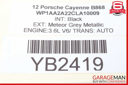 11-14 Porsche Cayenne 958 Hybrid S Sun Visor Sunvisor Front Right Side Black OEM
