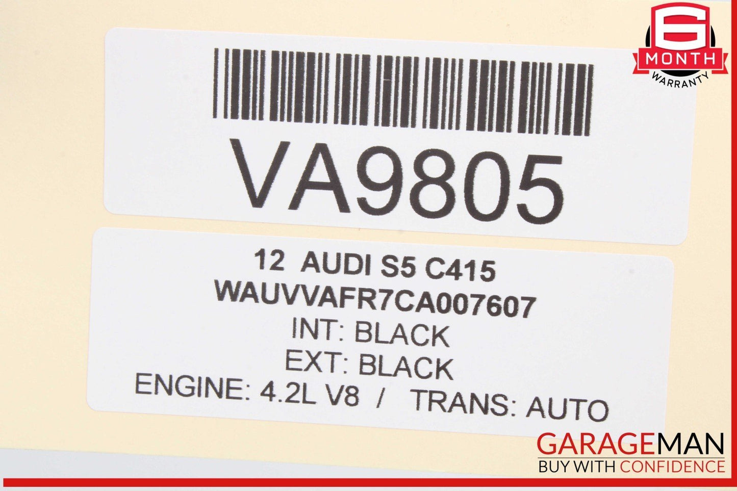 09-16 Audi S5 A5 Rear Left Driver Side Exterior Door Handle Black 8T0837885A OEM