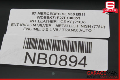 03-12 Mercedes R230 SL550 SL500 Front Left Driver Side Door Window Glass OEM
