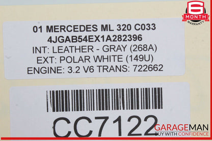 98-05 Mercedes W163 ML320 Front Upper Radiator Core Support Bracket Panel OEM