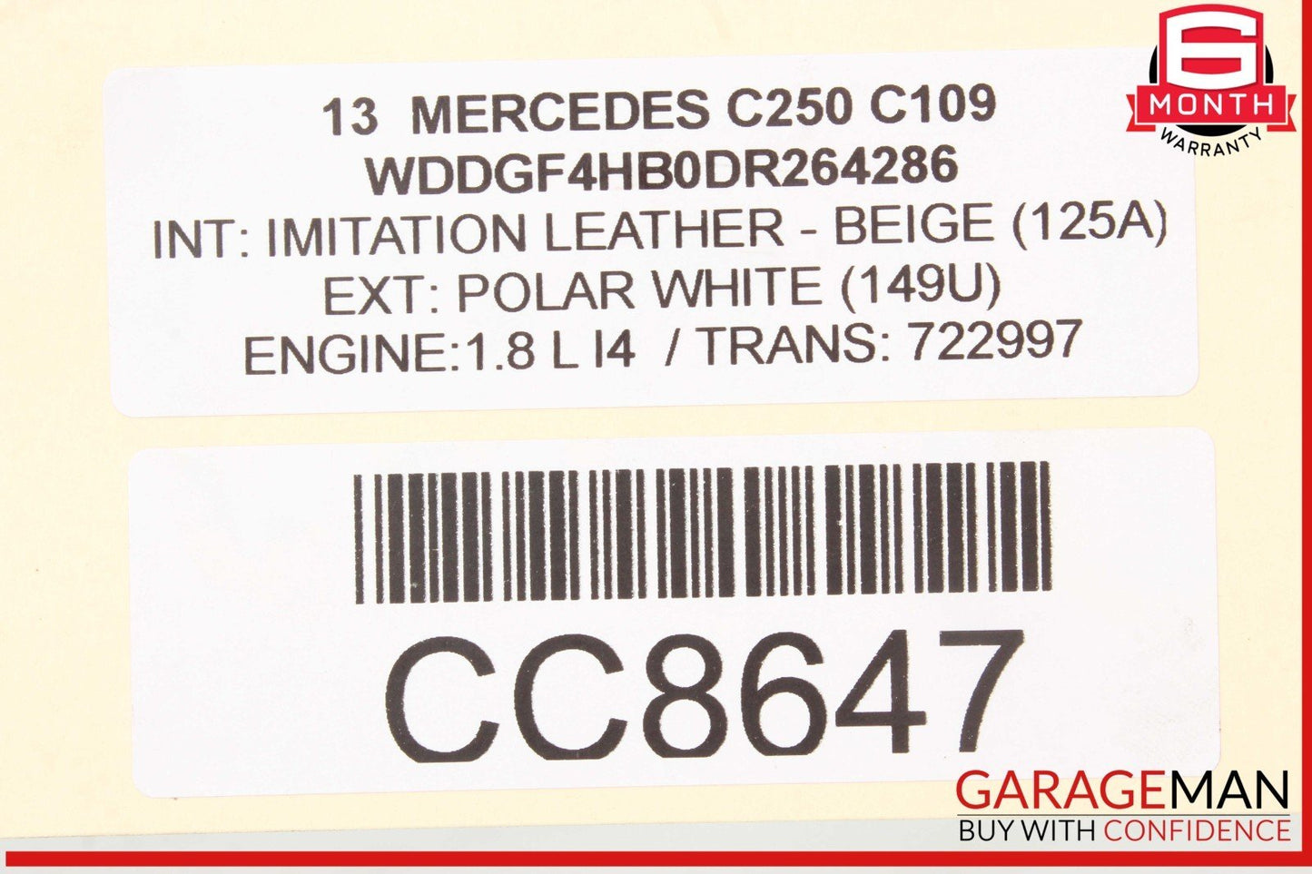 12-15 Mercedes W204 C250 7G Tranny Automatic Transmission Assy 722.997 OEM 77k