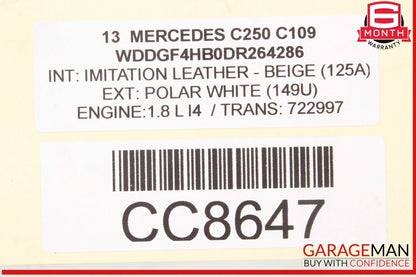 12-15 Mercedes W204 C250 7G Tranny Automatic Transmission Assy 722.997 OEM 77k