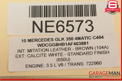 08-16 Mercedes X204 GLK350 4MATIC Rear Right Side Window Regulator Motor OEM