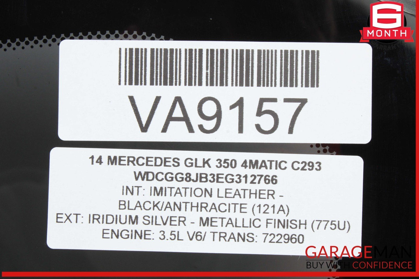 10-15 Mercedes X204 GLK350 4MATIC Rear Left Driver Side Quarter Window Glass OEM