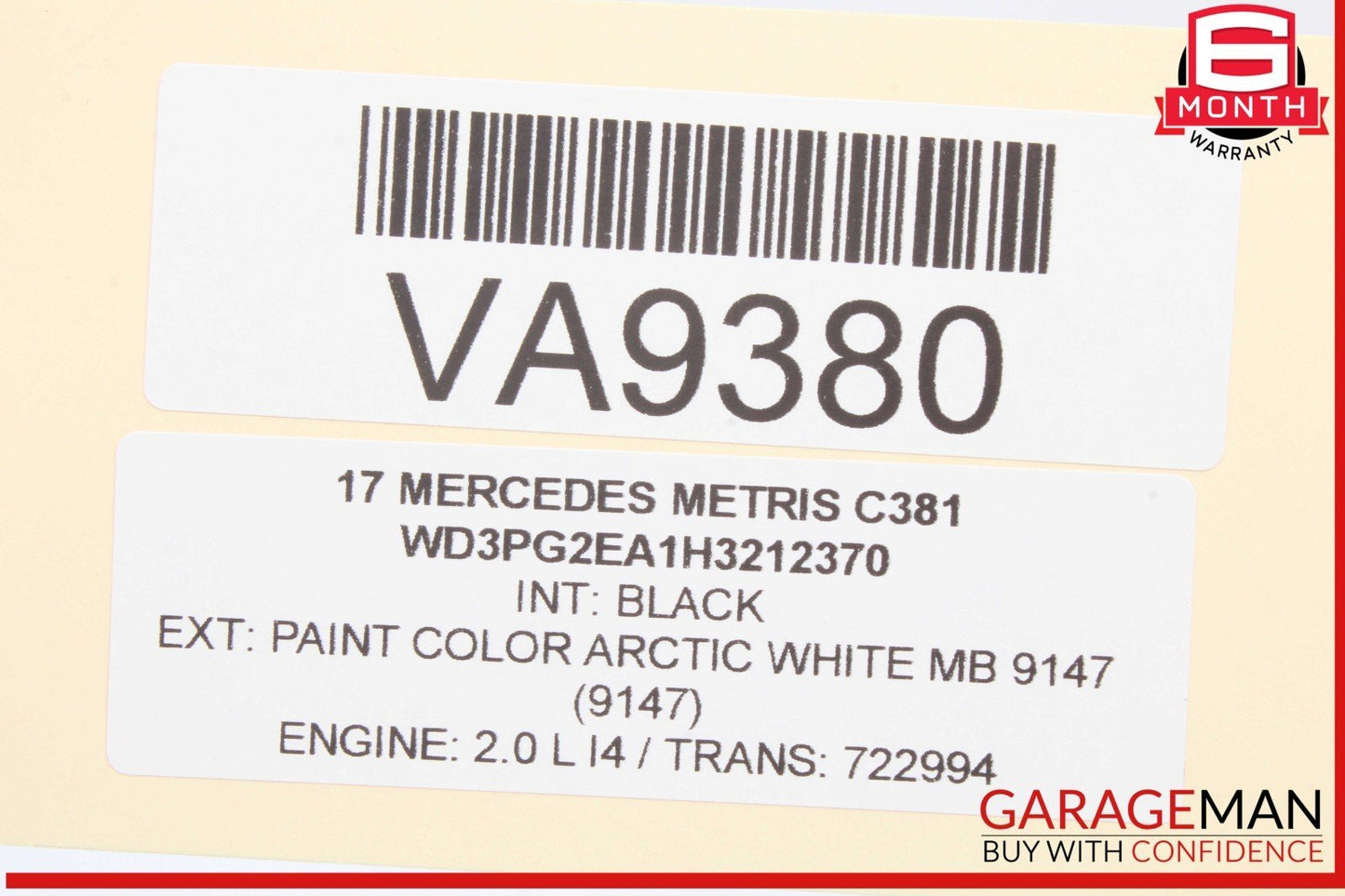 16-23 Mercedes W447 Metris Rear Right Side Door Handle OEM