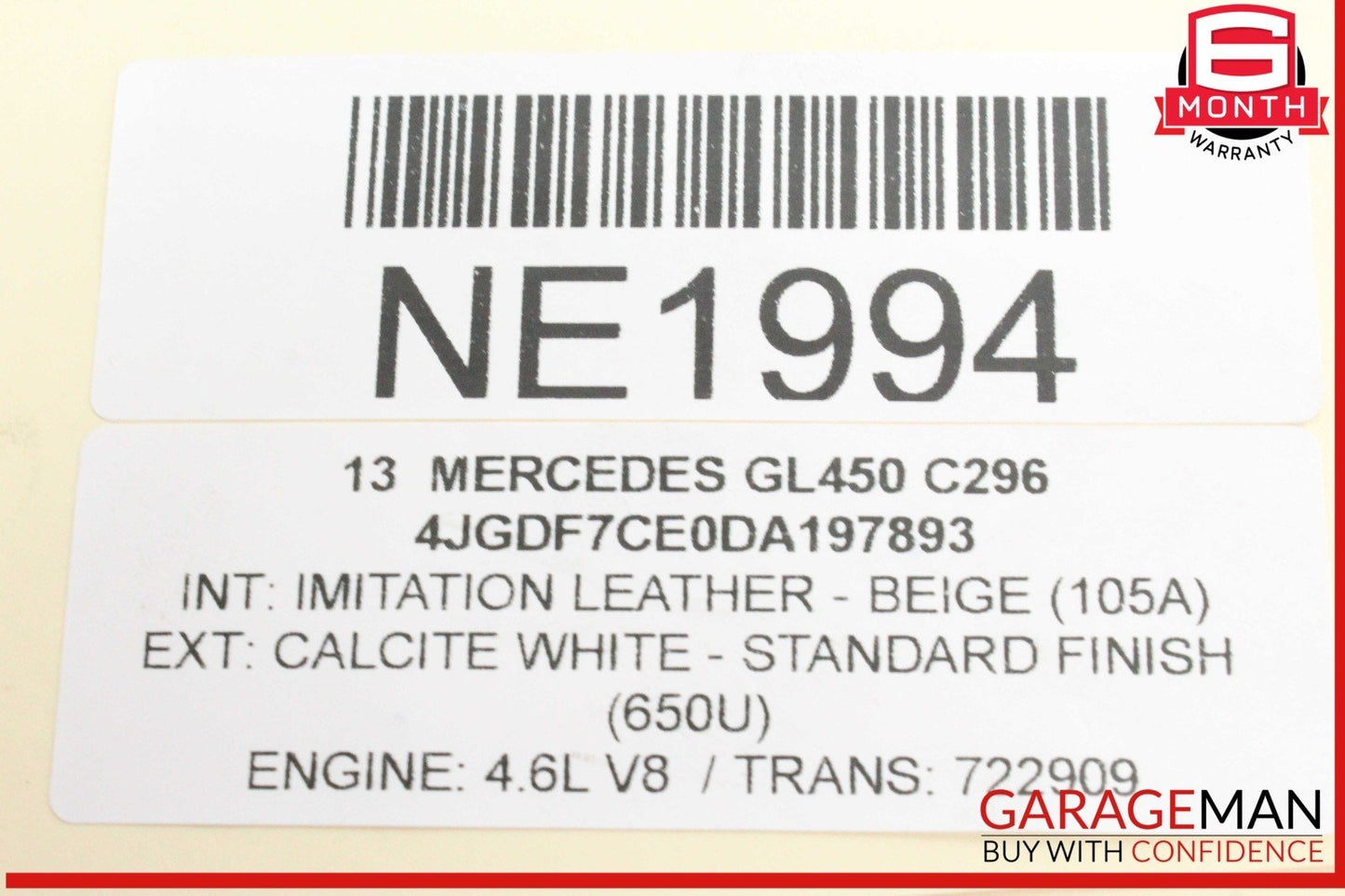 12-18 Mercedes X166 GL450 GL550 Front Right or Left Engine Timing Chain Plate