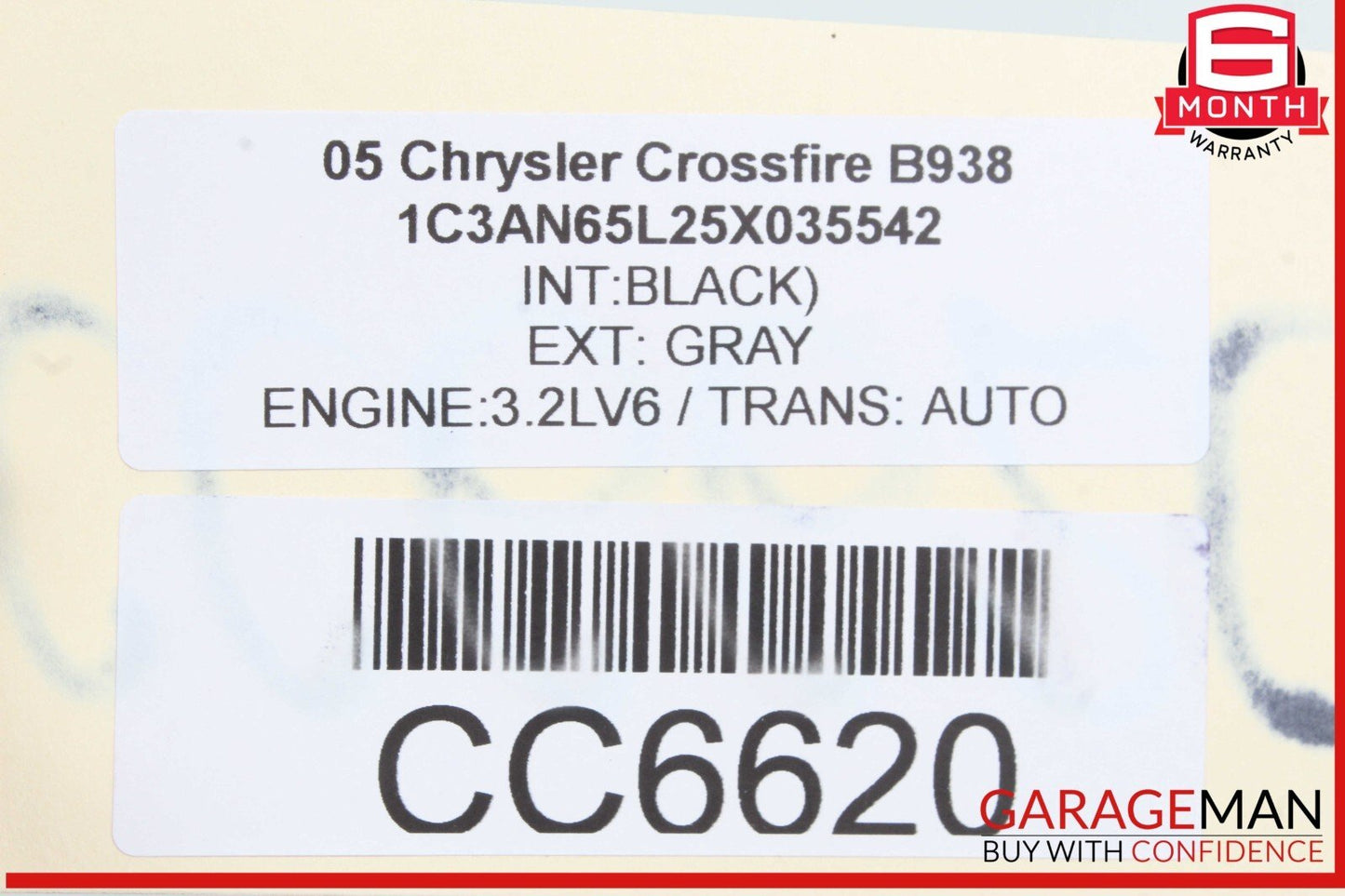 05-08 Chrysler Crossfire Convertible Rear Soft Top Tonneau Shell Cover Panel OEM