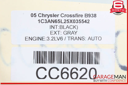05-08 Chrysler Crossfire Convertible Rear Soft Top Tonneau Shell Cover Panel OEM
