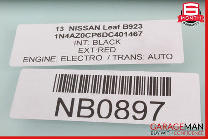 13-24 Nissan Leaf Front Left Driver Side Door Window Glass OEM 803013NF0A