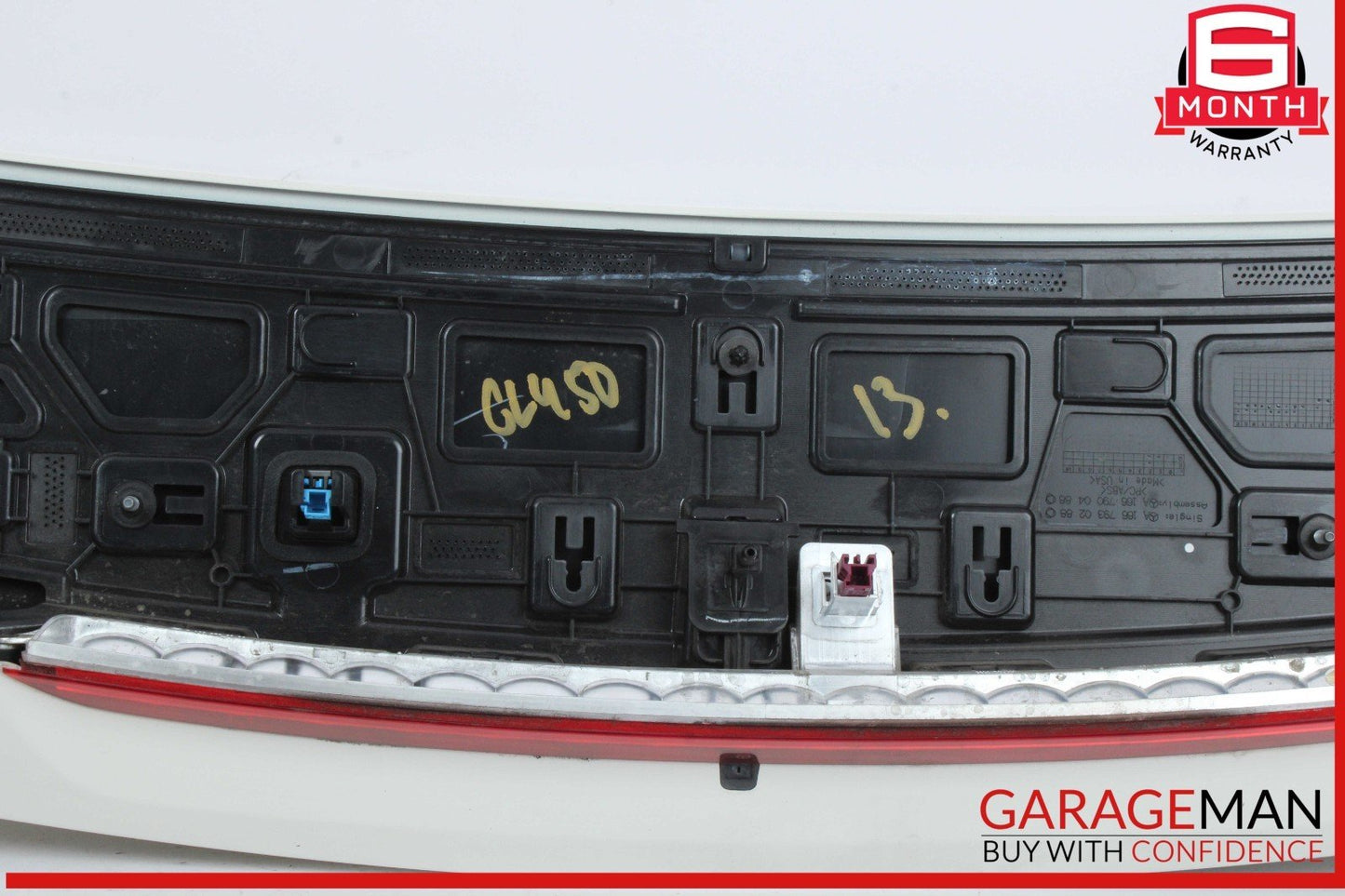 13-14 Mercedes X166 GL450 GL550 Trunk Lid Molding Trim Spoiler Wing White OEM