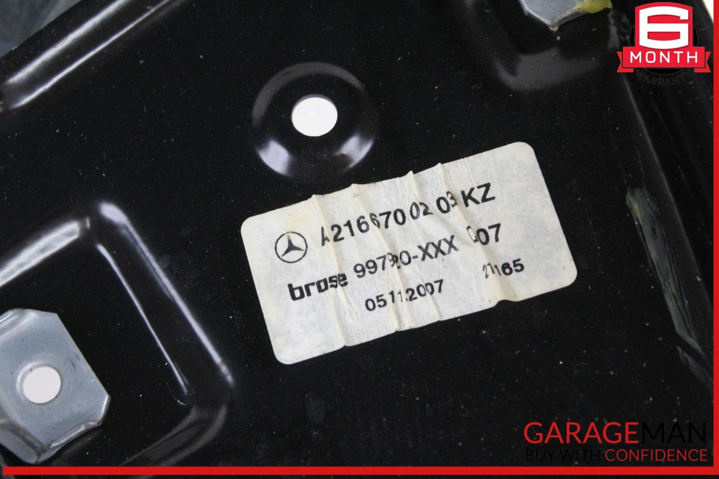 07-14 Mercedes W216 CL550 Rear Right Passenger Side Window Regulator w/o Motor
