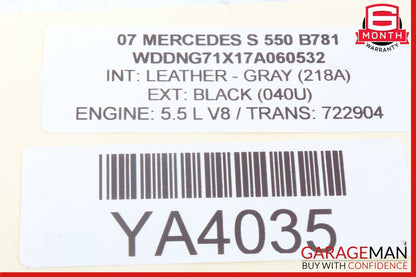 07-09 Mercedes W221 S550 S63 AMG Ashtray Ash Tray Compartment Tray Lighter OEM