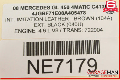 06-12 Mercedes X164 GL450 4MATIC Hazard Control Switch Panel 1648709210 OEM