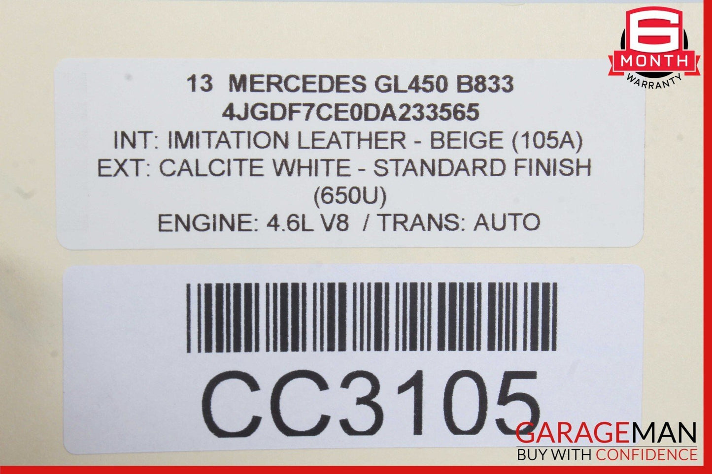 13-19 Mercedes X166 GL450 GL550 Rear Right Passenger Side Exterior Door Shell