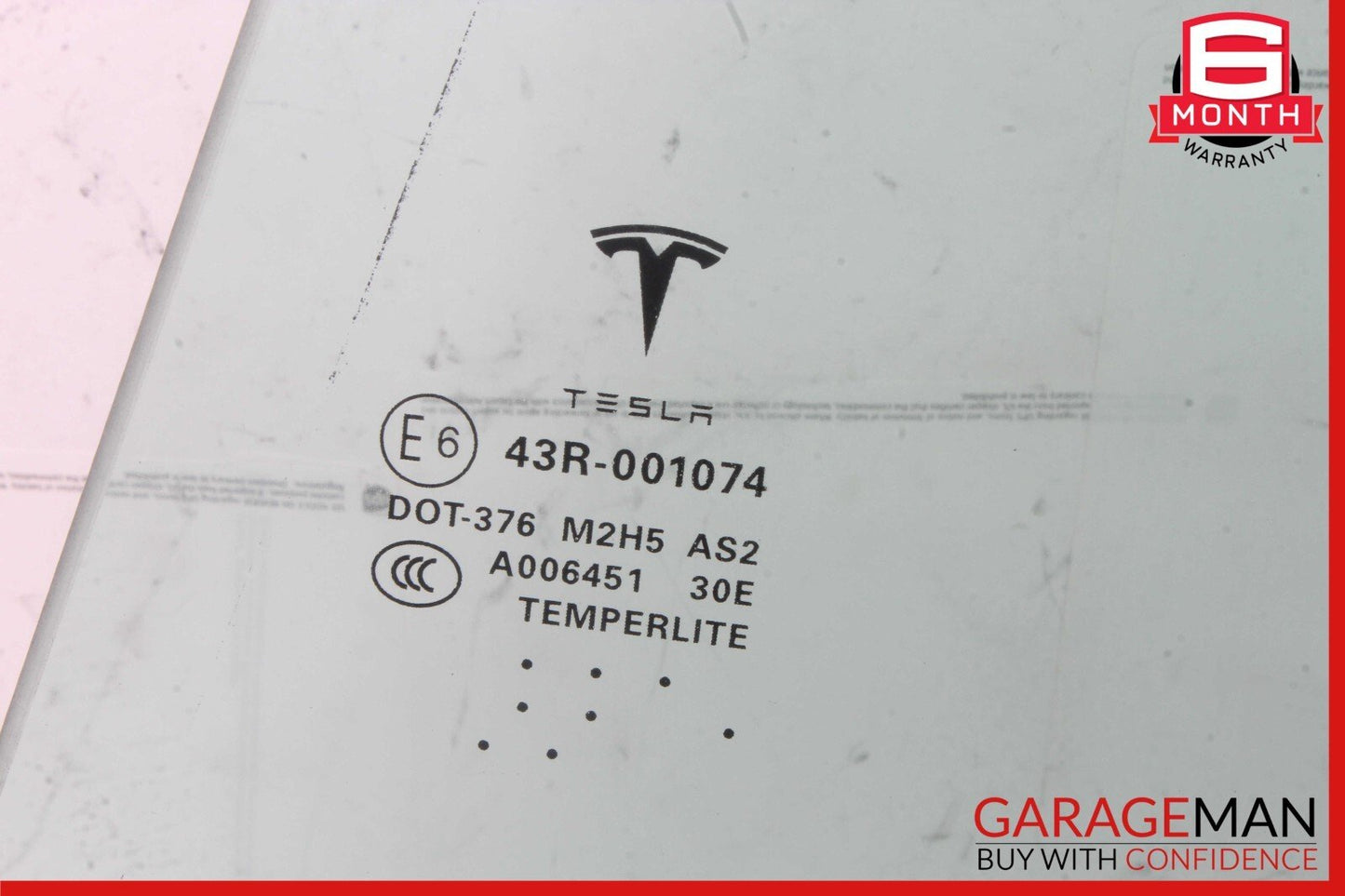 12-20 Tesla Model S Rear Left Driver Side Door Window Glass 43R-001074 OEM