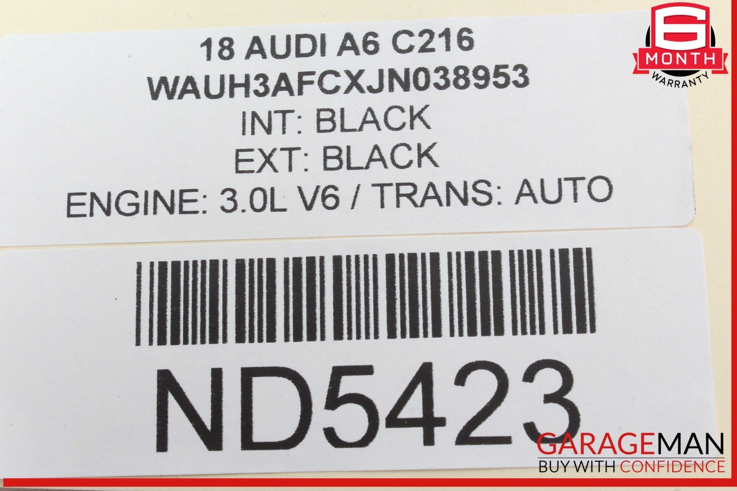 12-18 Audi A6 S6 Front Right Side Door Rear View Mirror w/ Camera & Blind Spot