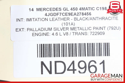 12-19 Mercedes X166 GL450 GL550 Front Bumper Reinforcement Impact Bar Rebar OEM