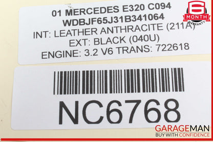 00-03 Mercedes W210 E320 E430 CLK320 4 Spoke Driver Steering Wheel Black OEM