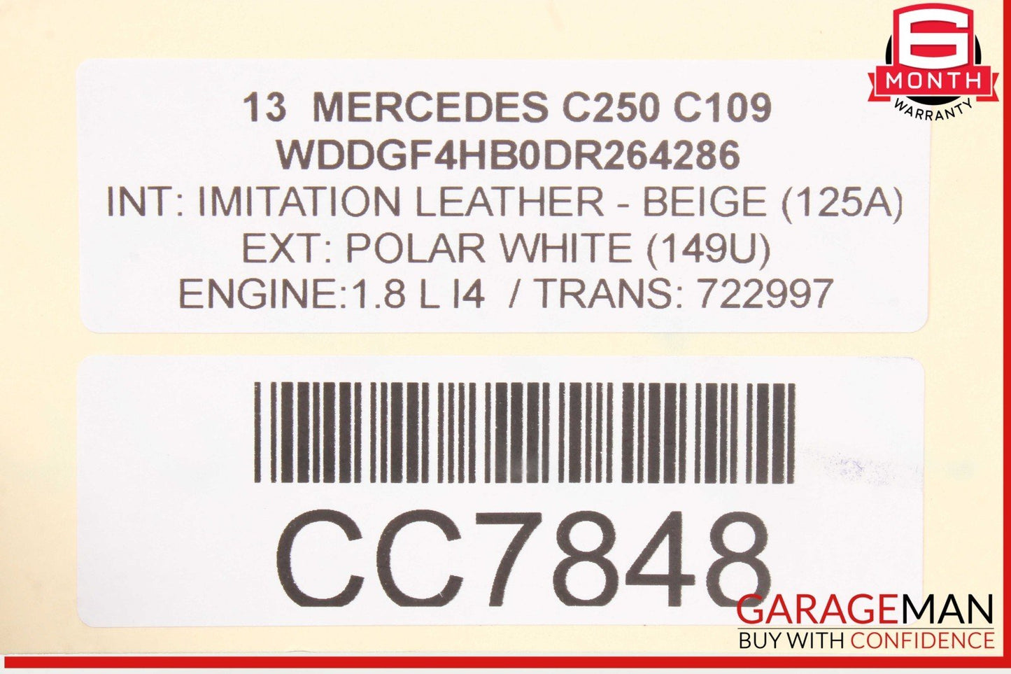 08-14 Mercedes W204 C250 C300 C350 Sedan Rear Left Exterior Door Shell OEM