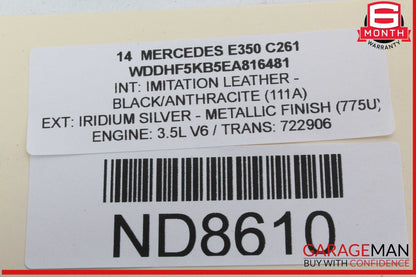 12-18 Mercedes W212 E350 CLS550 CLS400 E400 Overhead Dome Light Lamp OEM