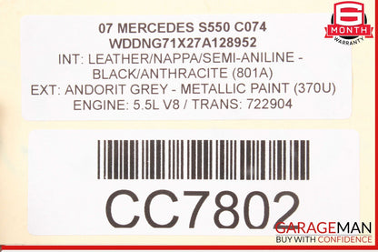 07-09 Mercedes W221 S550 Upper Radiator Core Support Headlight Bracket OEM