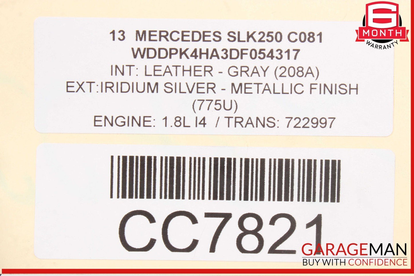 12-15 Mercedes R172 SLK250 7G Tranny Automatic Transmission Assy 722.997 OEM 90k