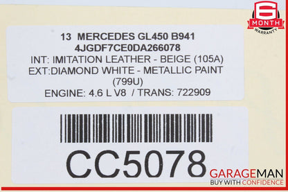 13-16 Mercedes X166 GL450 Rear Right Side Interior Door Panel Cover Trim OEM