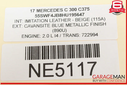15-18 Mercedes W205 C300 Speedometer Instrument Cluster Gauge 2059009029 OEM