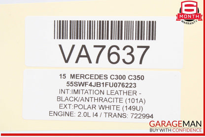 15-20 Mercedes W205 C300 Rear Left Driver Side Exterior Door Handle White OEM