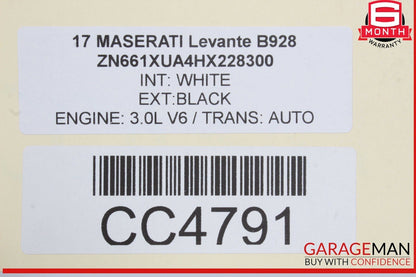 17-22 Maserati Levante M161 Rear Left Side Cushion Top Upper OEM