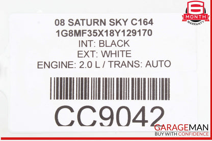 07-10 Saturn Sky Rear Bumper Cover Assembly White OEM